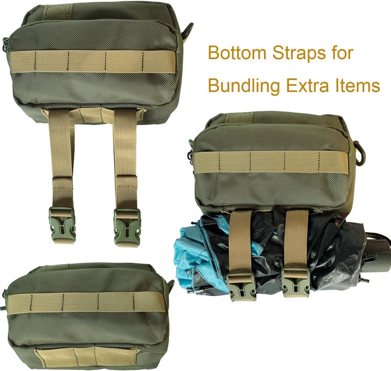 Vanlison Motorcycle Handlebar Bag Motorcycle Pouch Front Handle Bar Bag Storage Bag Forks Bag Saddle Bag Accessories Compatible with Cruiser Softail Dyna Sportsters Dirt Bike Green - Image 5